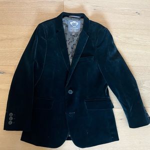 Dark Green Velvet kids Blazer